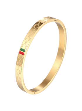 Trendy Bangle for Women Red and Green Charm Stainless Steel