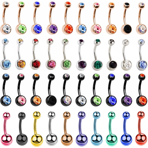 5/10/20Piece Zircon 14G Belly Piercing Lot Surgical Steel