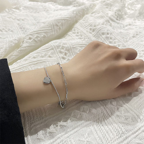 Stamp Silver Color For Women's Snake Bone Chain Bracelets