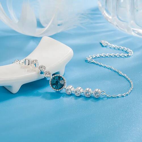 New Sterling Silver Shiny Zircon Bracelet Personality Charm