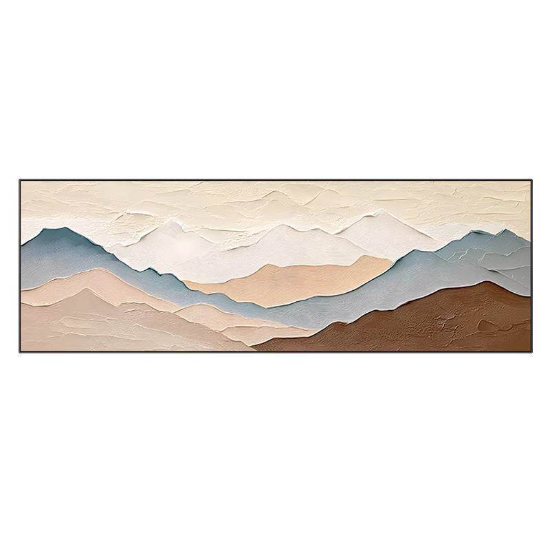 层峦叠翠背有靠山大芬村手绘油画高级感客厅装饰画画肌理印象挂画
