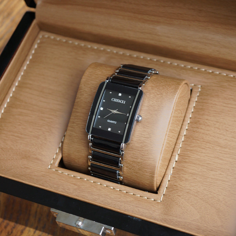 女士手表长方形陶瓷防水品牌情侣表2020时尚潮流石英表商务男士表