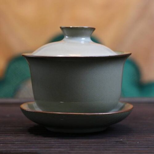 豆沙绿盖碗160ml
