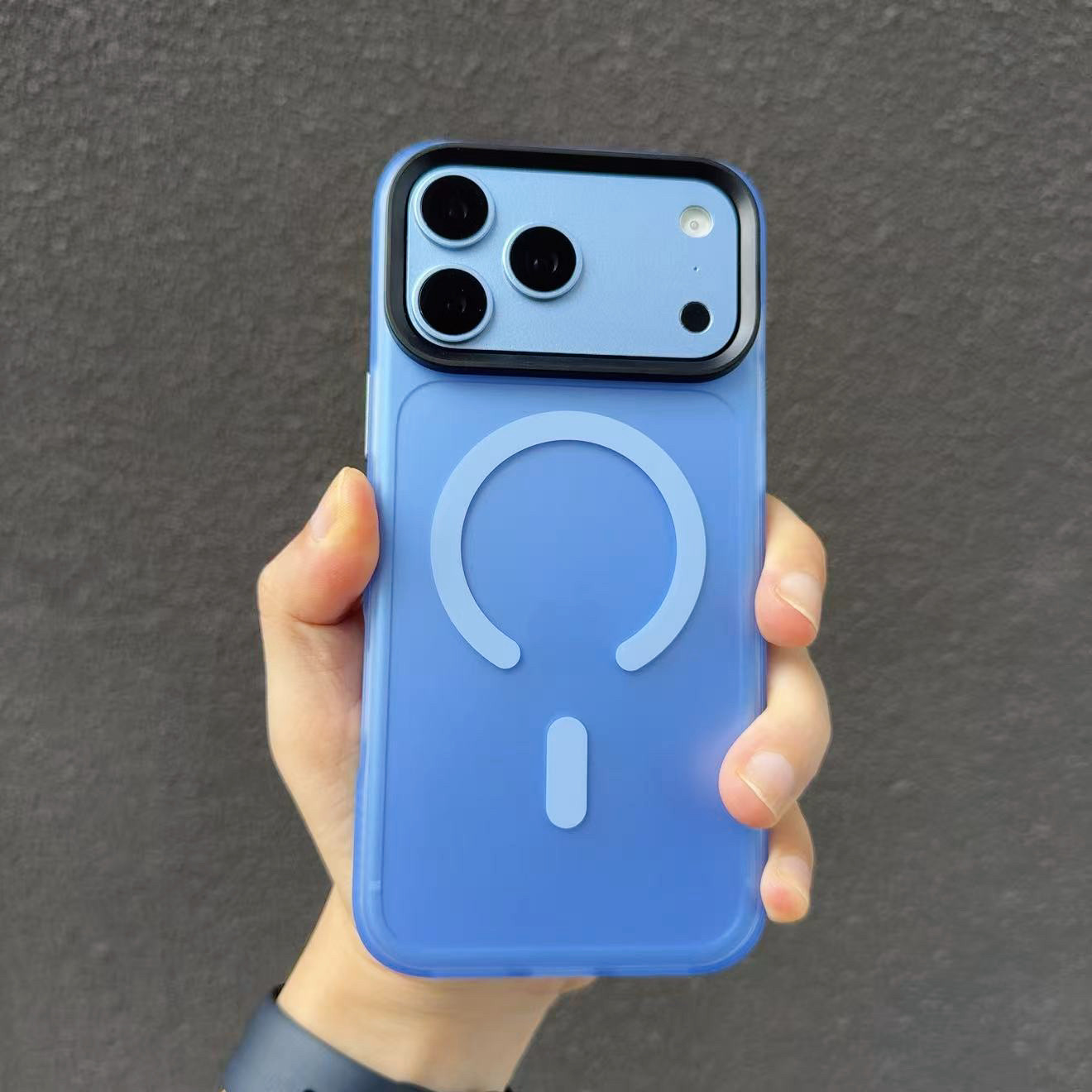 麦壳MK|磨砂磁吸iphone18软边透明肤感手机壳适用17pro max保护套大视窗ins风极简黑框冰川蓝防摔外壳