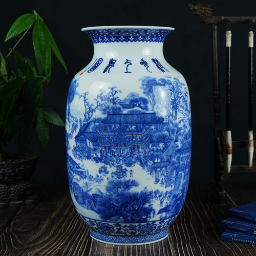 仿古青花清明上河图冬