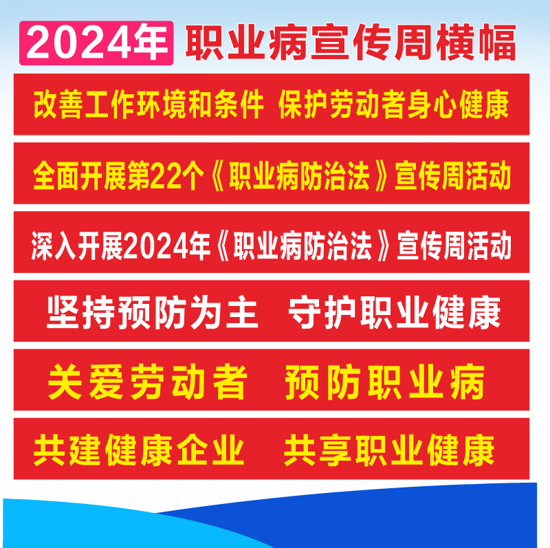 官方2024年职业病宣传周横幅