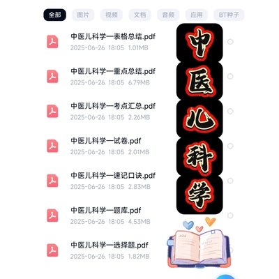 中医儿科学期末考试复习资料知识点总结笔记题库合集