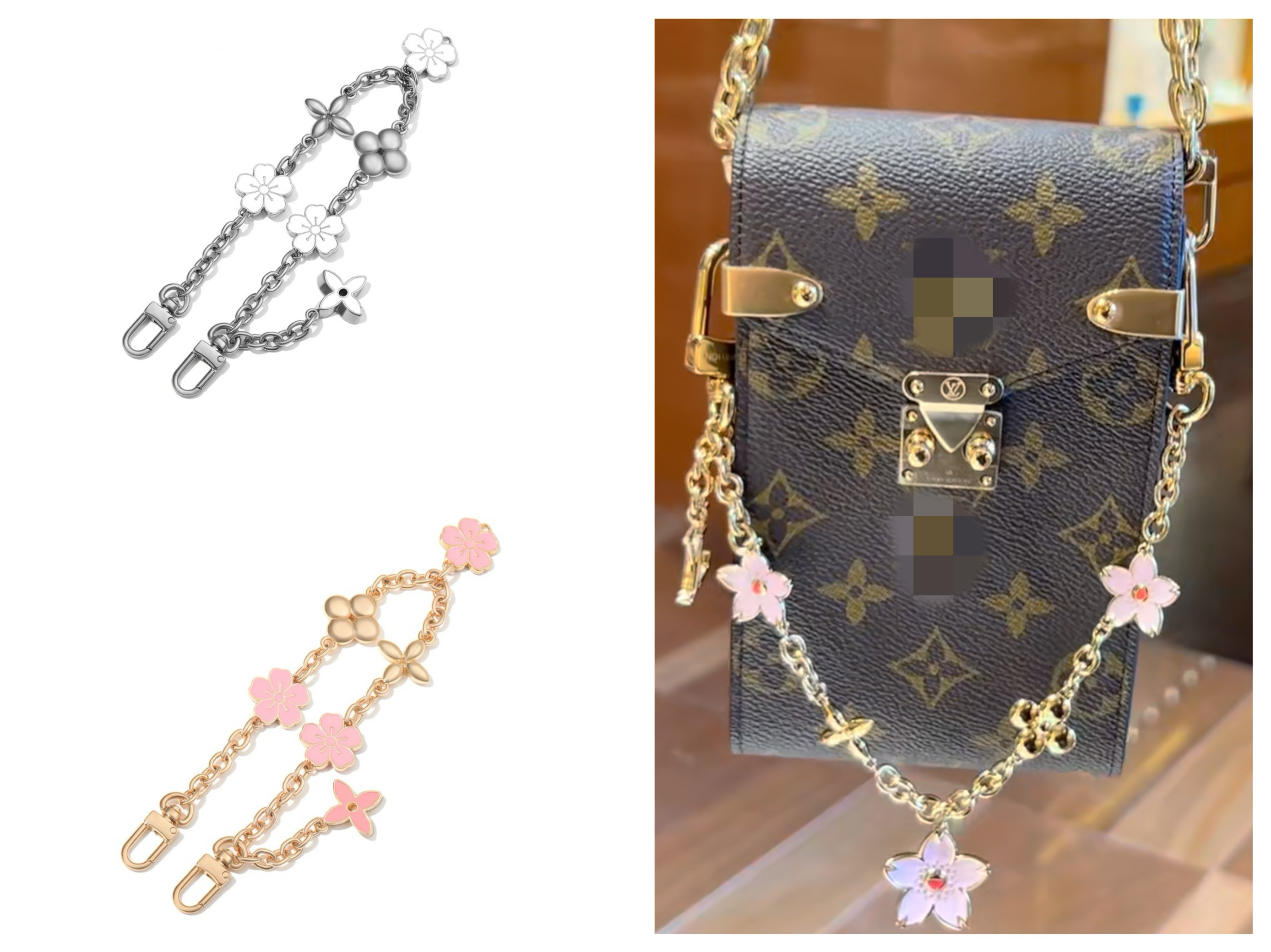 适用于新款Lv Métis邮差手机包包装饰挂件链条肩带手机挂蝇挂件