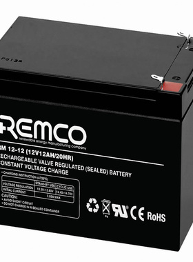 REMCO蓄电池 RM12-12 12V12AH/20HR 免维护铅酸电池