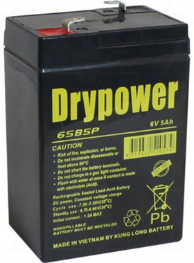 Drypower 蓄电池 6SB5P 6V5AH 免维护可充电铅酸 电池