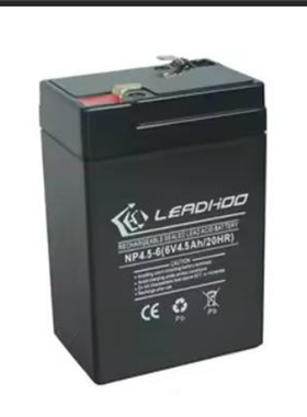 LEADHOO蓄电池 NP4.5-6 6V4.5AH/20HR 免维护可充电铅酸电池