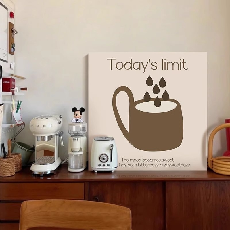 美拉德餐厅装饰画中古ins风咖啡角餐厅挂画小众艺术客厅桌面摆画