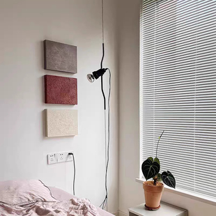 侘寂风艺术山峦肌理装 饰画纯色极简主义抽象画素色电表箱挂画