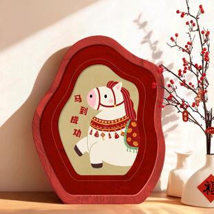 2026年新款 饰画餐厅挂画玄关斗柜 桌面摆画摆件马上有钱招财客厅装