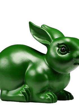 雅造实木绿色兔子家居客厅装饰