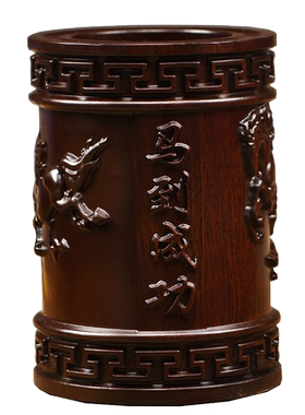黑檀笔筒中式实木头简约风格礼品