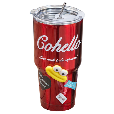 大容量水杯304不锈钢双饮口防漏