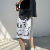 胖子宽松沙滩裤 夏季 加肥加大码 男ins潮牌冰丝运动五分裤 休闲短裤