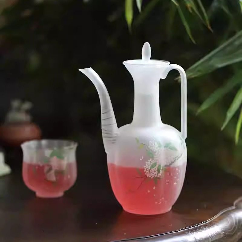 大鱼美器 高硼硅玻璃手绘执壶 绣球花玻璃杯主人杯品茗杯茶具功夫,餐饮具,茶杯,淘宝优惠券,粉丝福利购,淘宝优惠卷