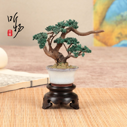 实木大红酸枝微型盆栽展示木托整木铭杯花器铜葫芦核桃摆件圆底座