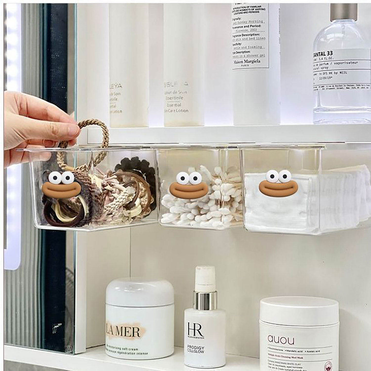 镜柜收纳抽屉式收纳盒浴室透明卫生间棉签化妆棉浴室柜卸妆置物架,收纳整理,桌面收纳盒,淘宝优惠券,粉丝福利购,淘宝优惠卷