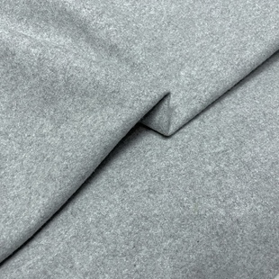 浅灰色麦呢麦尔登羊毛布料高密度挺括大衣套装马甲裤子设计师面料