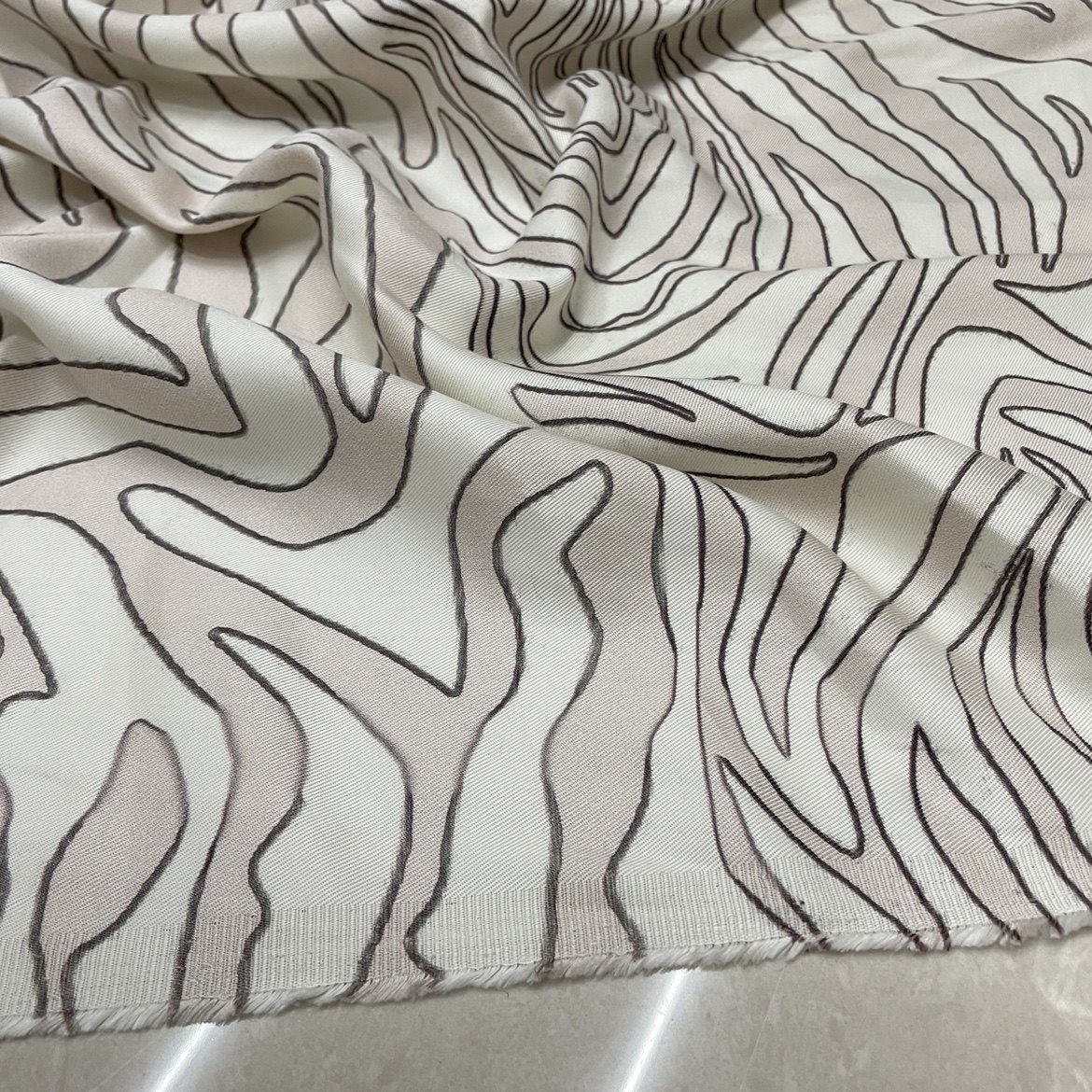 斑马纹高支纯棉印花贡缎布料提花西装裙子设计师diy春夏服装面料