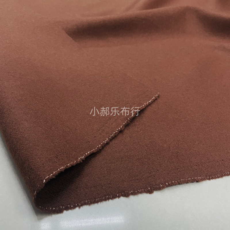 焦糖色双面精仿羊毛呢布料大衣西服套装半身裙裤子设计师服装面料