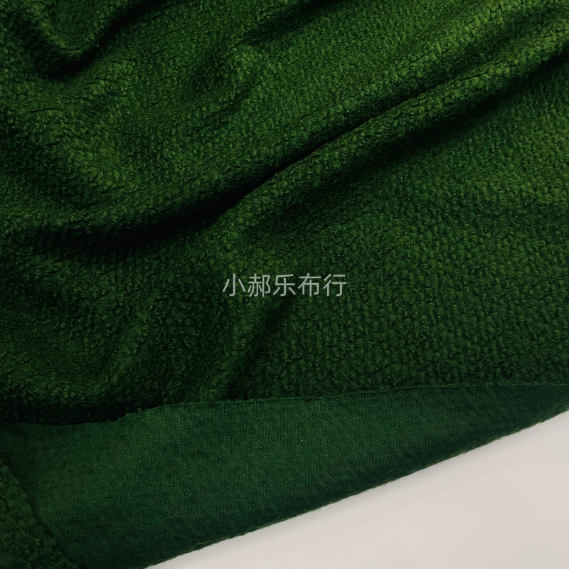 绿色羊毛圈圈呢布料  大衣西服套装半身裙 手工DIY设计师服装面料