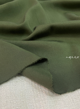 垂软日单军绿色纯色洗水仿铜氨丝砂洗棉布料连衣裙汉服装裤子面料