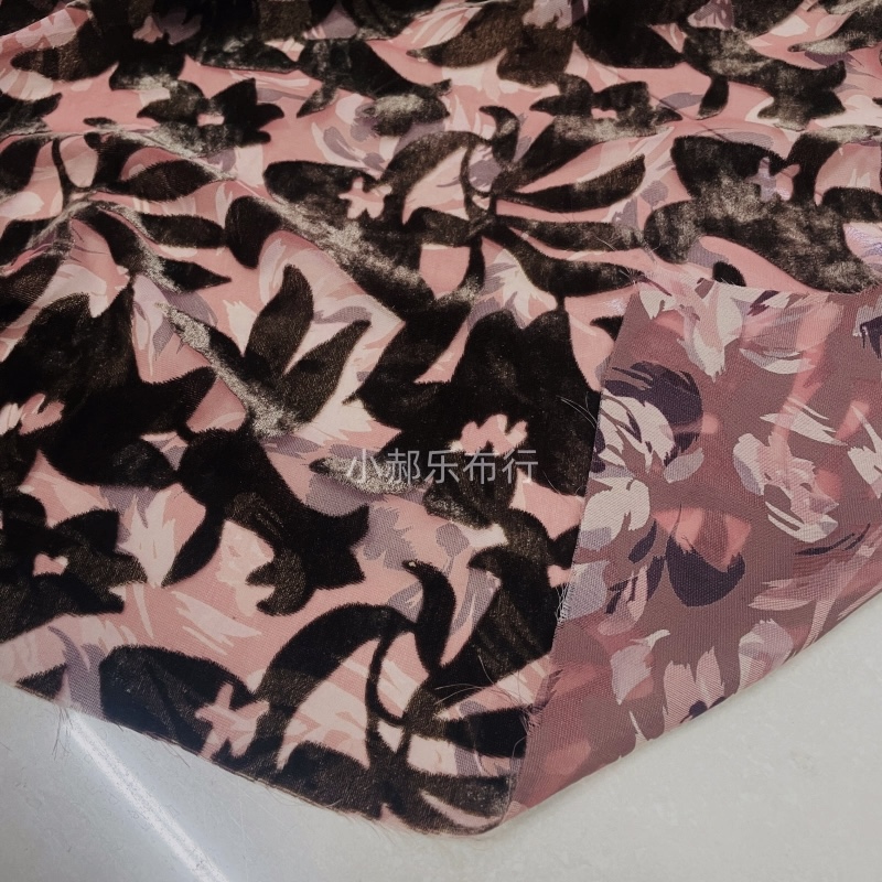 仿真丝金丝绒剪花半透明布料柔软飘逸坎肩衬衫裙子设计师服装面料