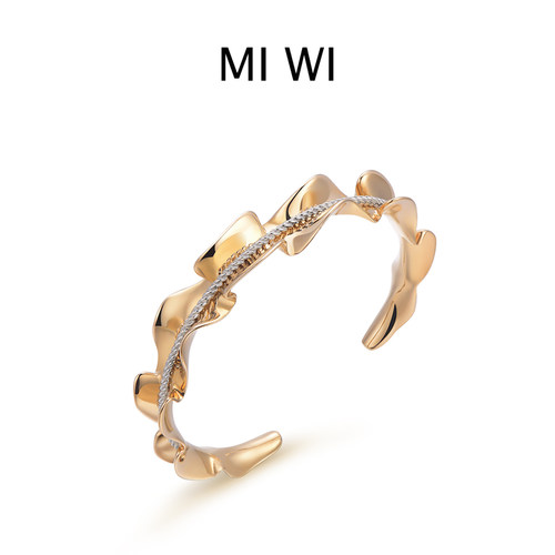 MIWI花浪系列黄金丝带波浪手镯女