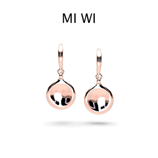 MIWI迷为灵感系列18K黄金亮面圆形耳饰O型金属圆片光弧面金耳环女