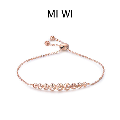 MIWI心情系列笑脸可调节金手链女