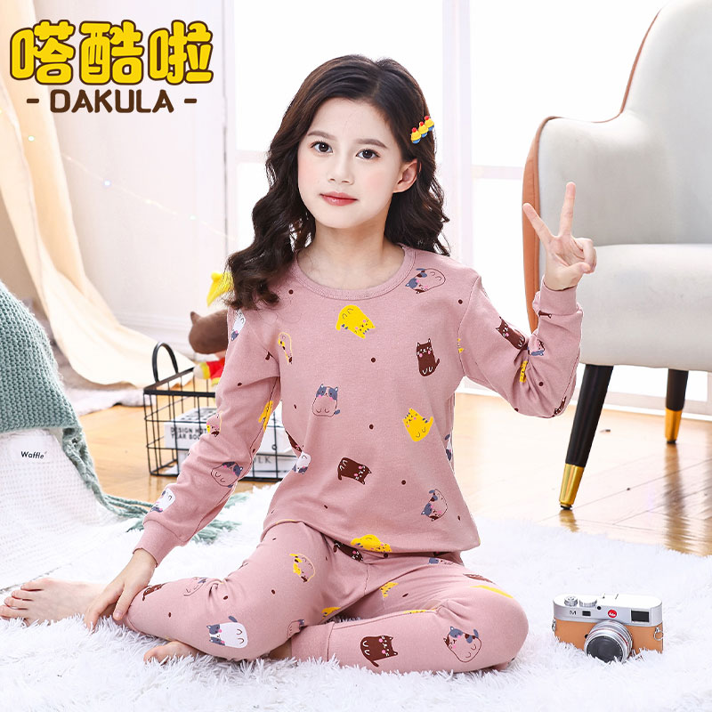 女童纯棉内衣套装宝宝秋裤