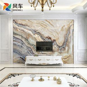 定制微晶石电视背景墙瓷砖欧式客厅岩板大理石现代简约影视墙装饰