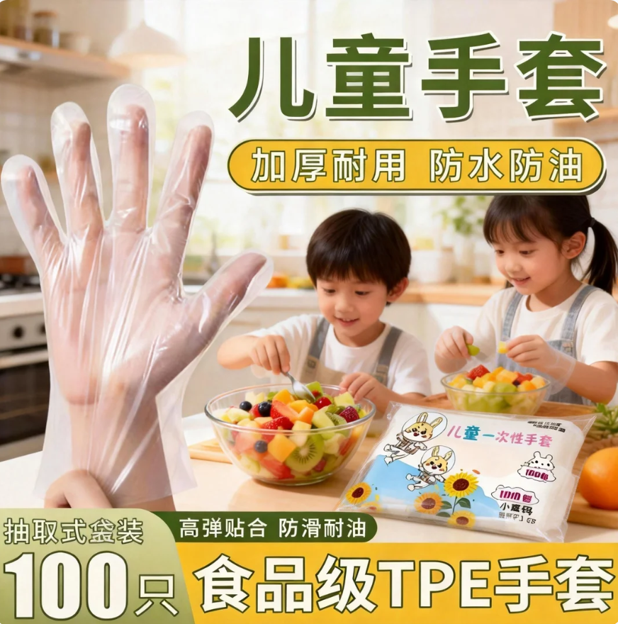 儿童一次性手套独立包装防污PVC防护专用食品级2岁8宝宝单独包装,居家日用,防护手套,淘宝优惠券,粉丝福利购,淘宝优惠卷