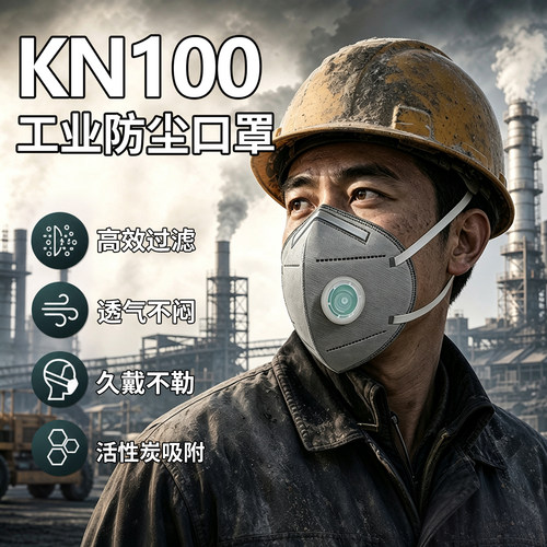 kn100工业级防尘口罩头戴式