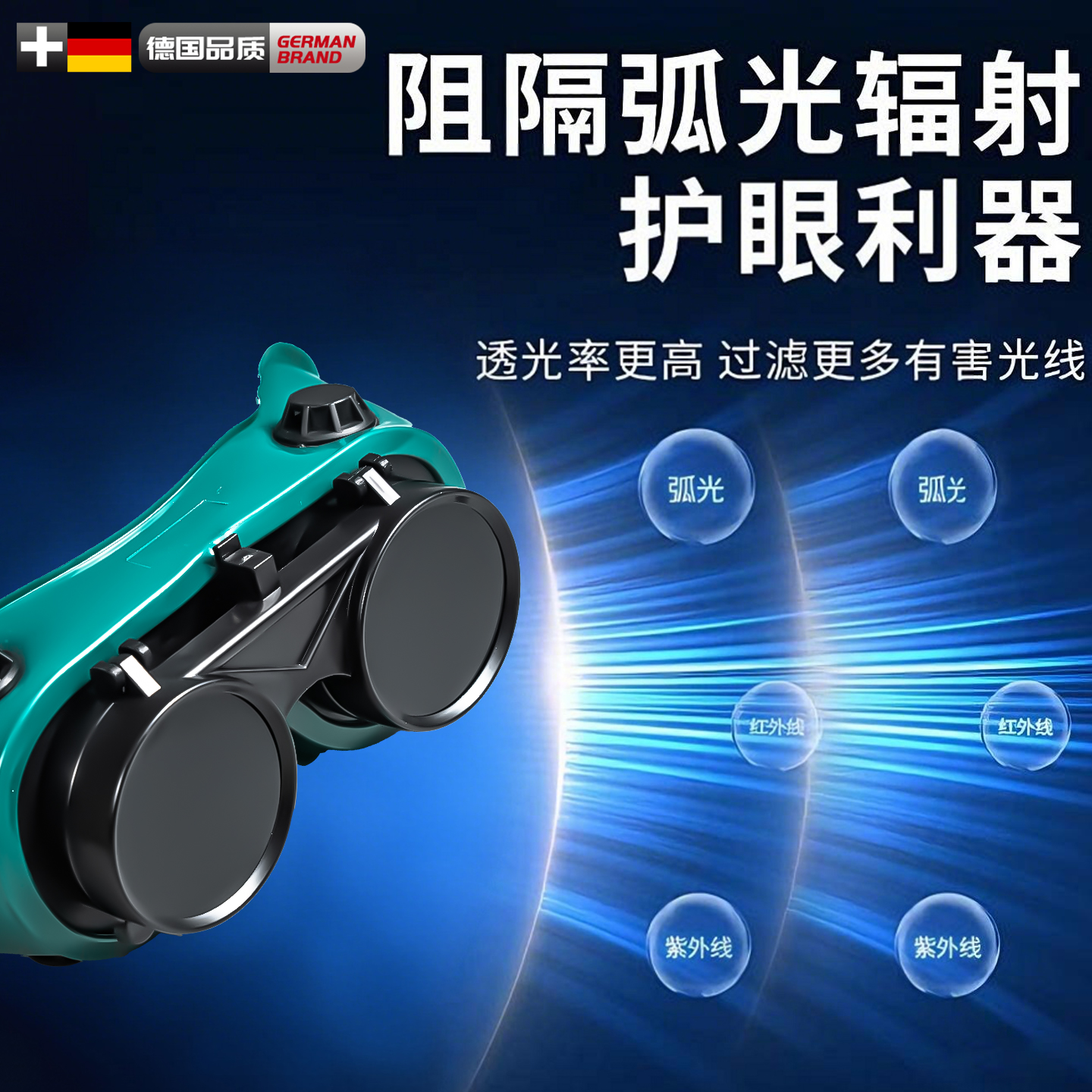 德国品质电焊眼镜防强光防打眼