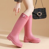 女款 四季 高筒防滑雨靴成人时尚 军登雨鞋 外穿厨房防水耐磨软底胶鞋