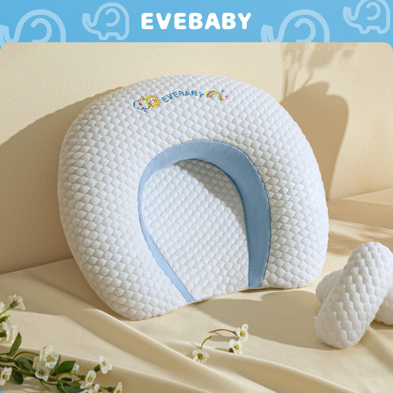 evebaby婴儿定型枕头0-3到6个月新生儿睡头型宝宝睡圆头四季专用