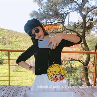 杜鹃珠绣厂家直销原创设计纯手工串珠定制款复古可爱娃娃脸斜挎包