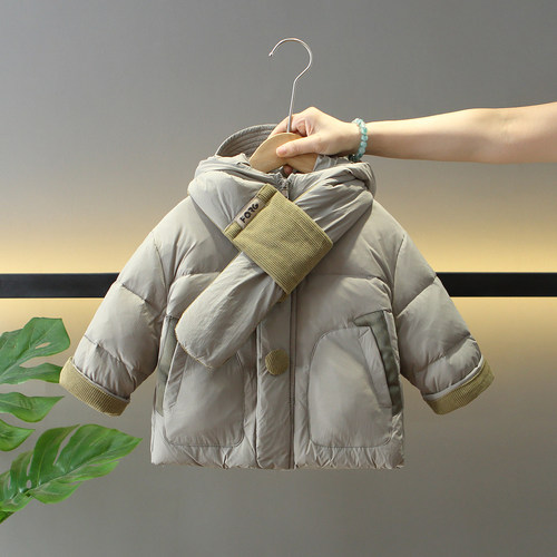 男童冬季酷帅时髦白鸭绒羽绒服潮