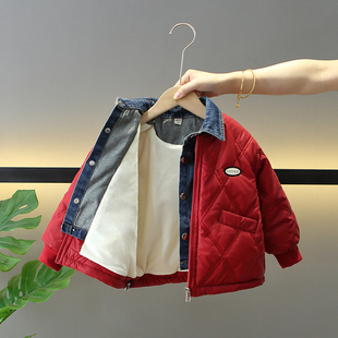 男童加绒加厚棉衣外套2026新款韩版宝宝冬装棉袄儿童冬季羽绒棉衣