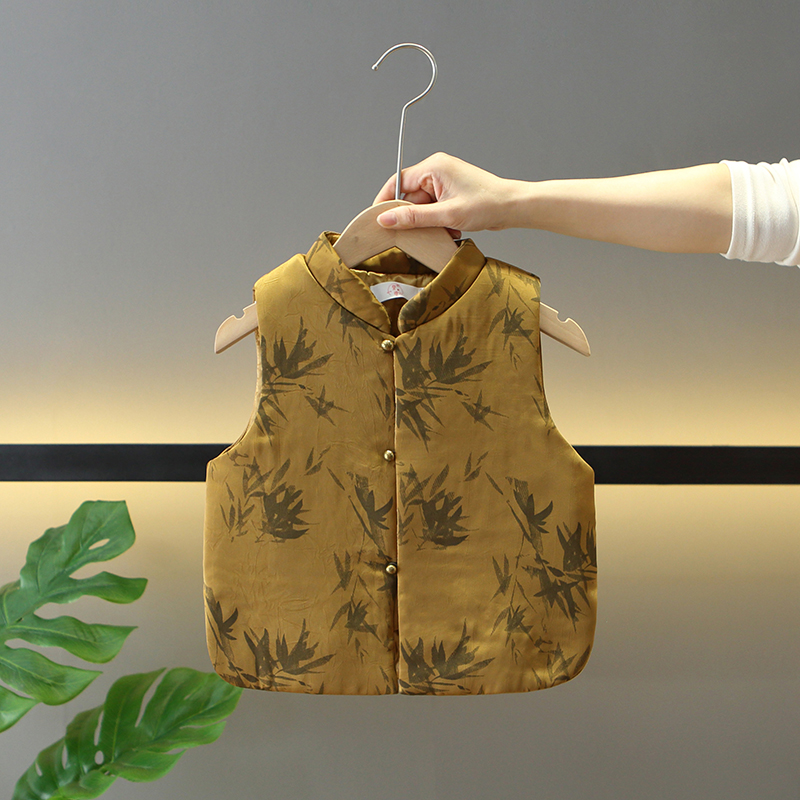 男童秋冬季新中式国风唐装马甲潮