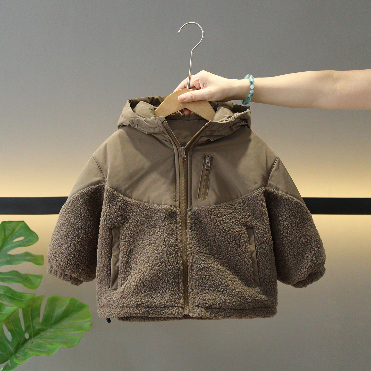 男童冬季酷帅时髦加厚夹棉外套潮