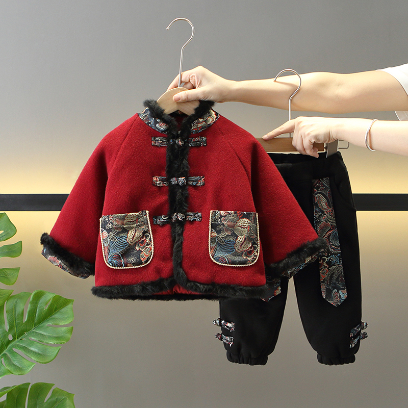 男童中国风汉服喜庆唐装拜年服