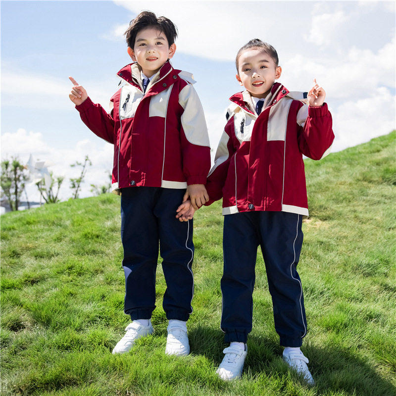 小学生校服冲锋衣三件套春秋儿 童运动服班服套装冬季幼儿园园服