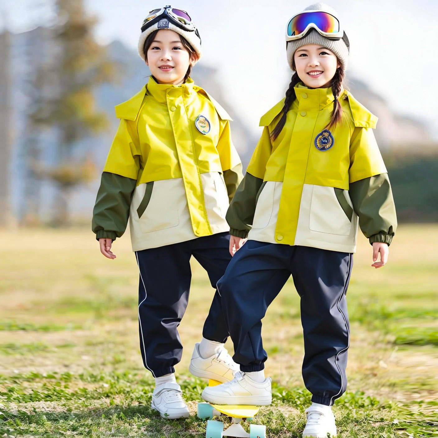 幼儿园园服班服冲锋衣三件套冬套装小学生一年级校服春秋款四件套