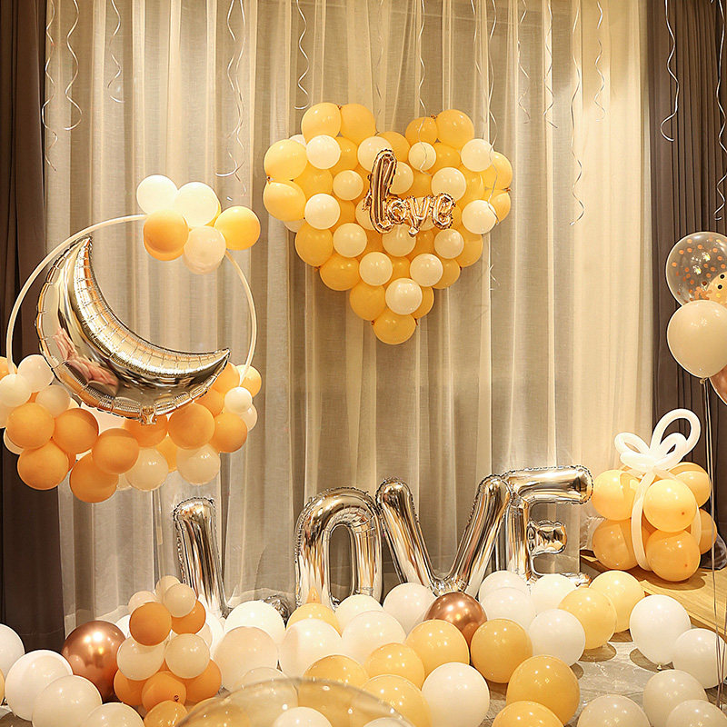 情人节订婚求婚布置酒店室内气球房间浪漫惊喜情侣表白场景装饰品